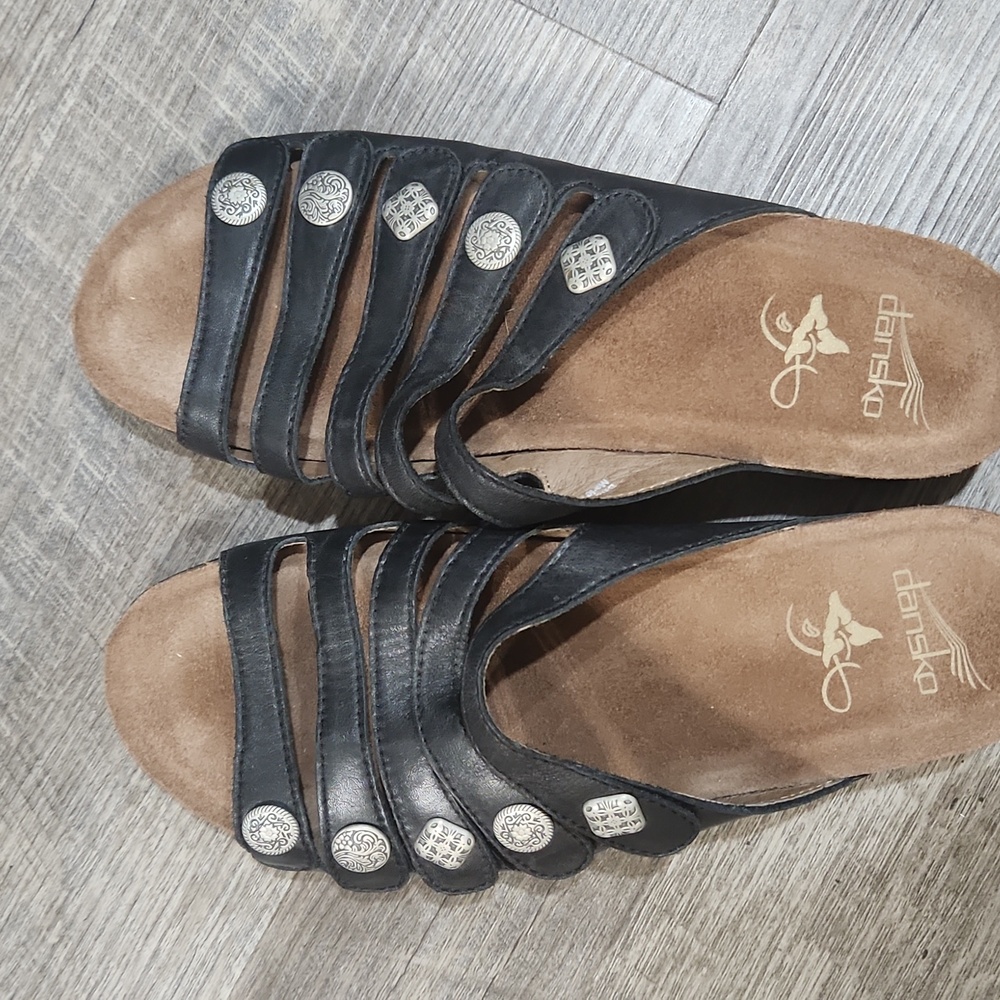 Dansko Shoes Womens Size 42 Leather Sandals Comfort Slip On Adjustable‎ Straps